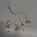 Barydat 6 Pcs Irish Dancer Girl Christmas Ornament Metal Hanging Irish Gift Lucky Clover Dress Xmas Tree Ornament St. Patrick's Day Decor for Christmas Ireland Festival Birthday Gift