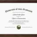 Fun Memories Walnut Wood 8.5x11 Diploma Frame, 100% Solid Walnut Wood Certificate Picture Frame with High Definition Glass, Document Frame for Wall and Tabletop