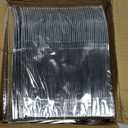 Prestee 300 Piece Heavy Duty Plastic Silverware Set - 100 of Each Silver Plasticware Forks, Spoons, Knives - Flatware Cutlery for Weddings - Durable Disposable Plastic Utensils for Catering, Buffets