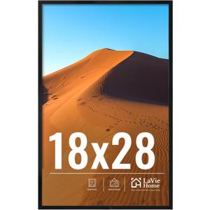 LaVie Home 18x28 Picture Frame for Wall Display, 18x28 Black Picture Frame with HD Plexiglas, 18 x 28 Photo Frame 1 Pack, Display Frame for Vertical or Horizontal, Classic Collection