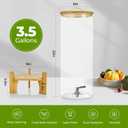 Beverage Dispenser 3.5 Gallon with Spigot Glass Water Dispenser for Parties, Bars, Restaurants (13Lwith Wood Stand Drink Dispensers