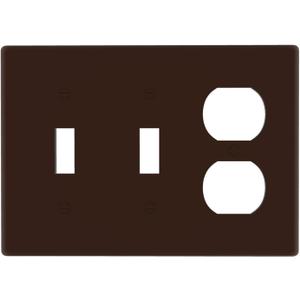 Coffee Brown 3 Gang 2 Toggle 1 Duplex Combination Light Switch Plate Decorative Triple Toggle Wall Plate Cover Electrical Faceplate Switch Face Plate
