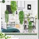 Palonu 4 Pack Faux Artificial Hanging Plants, Fake Potted Greenery with Eucalyptus Vine, Mandala, Pea Pod Leaves & String of Pearls in Pots for Office, Living Room, Bathroom, Indoor & Outdoor Dcor