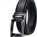 28"-68" Men's Leather Ratchet Dress Belt Big And Tall With Automatic Buckle (Laser Click-14black)