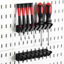 Novabright 2 Pack Pegboard Screwdriver Holder Peg Board Organizer Accessories Utility Hooks Pegboard Holder Accessories Racks for Shop Store Supermarket(Black)