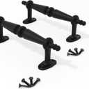 EaseLife 9" Barn Door Pull Handle, Rustic Black Aluminum Grab, Gate Handles, Easy Install, 2 Pack