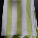 Whaline Scalloped Edge Green Striped Tablecloth Waterproof Fabric Tablecloth Rectangle Table Cover for Home Kitchen Table Decoration, 55 x 70 Inch Light Green & White