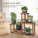 Pine Wood Plant Stand Indoor Outdoor Multi Layer Flower Shelf Rack Higher and Lower Plant Holder in Garden Balcony Patio Living Room (4 Tiers )