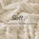 BEDELITE Full Size Blanket for Bed, 300GSM Soft & Warm Fleece Beige Blanket, Decorative and Giftable Striped Blankets for Women, Men, 84"x90"
