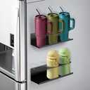 2 Pack Magnetic Cup Holder for Refrigerator, Water Bottle Organizer for 30&40 oz, Kitchen Pantry Organizers and Storage for Cup Accessories, Metal Cabinet Cup Storage Racks