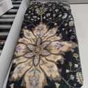 Area Rugs 5'x7' Washable Non-Slip, Floral Vintage Distress Print Pattern Medallion Carpet for Living Room Bedroom Dining Room, Black Brown Neutral Dark Tan