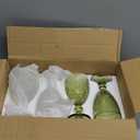 Green Wine Glasses set of 4, Green Goblets, Vintage Drinking Glassware, Colored Glassware Set for Party Home Wedding Baby Shower