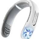 Personal Neck Fan  Rechargeable 4000 mAH  Portable Fan Necklace for Travel, Gym, Office  Wearable Air Conditioner  Unique Gifts for Men & Women  Neck Cooling Wrap Plus Eye Mask & Cleaning Brush