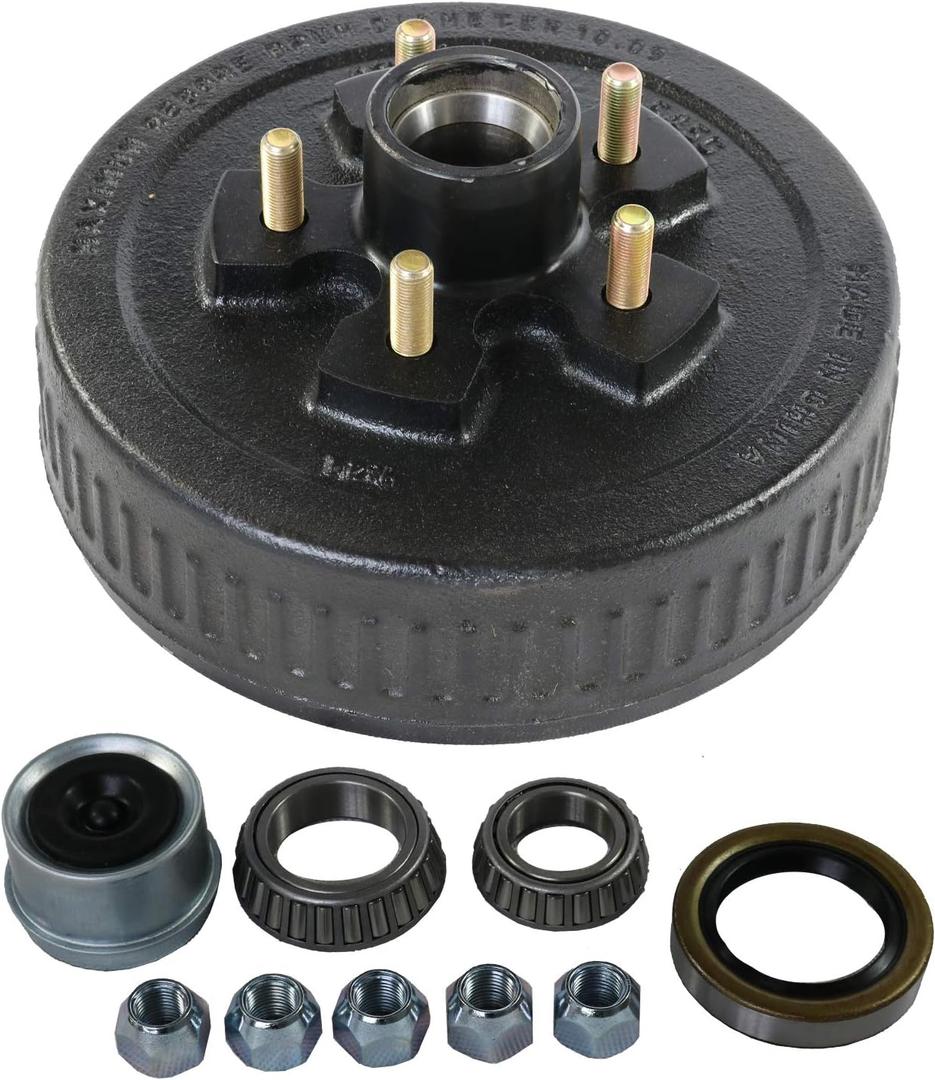 JDMSPEED New Trailer Brake Hub Drum 10" X 2-1/4" Kit 5 on 4.5" Replacement for 3500 Lbs Axle - 22001K 008-247-05, 84546