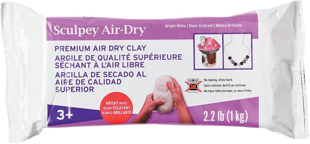 Sculpey Model Air Dry Modeling Clay, White (Multicolor)
