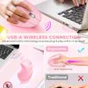 Lekvey Ergonomic Mouse, Vertical Wireless Mouse, Rechargeable 2.4 GHz USB Optical Carpal Tunnel Mice : 800/1200 / 1600 DPI, 6 Buttons, for Laptop, PC, Mac, Computer, Desktop, Notebook etc, Pink