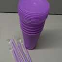 Jingmore 6 Pcs Quinceanera Party Favors for Guests 15th Quinceaera Squad Reusable Tumbler with Straw Lid Twist Bow 24 oz Spanish Gift 15 Birthday Party Thank You Gifts (Purple)
