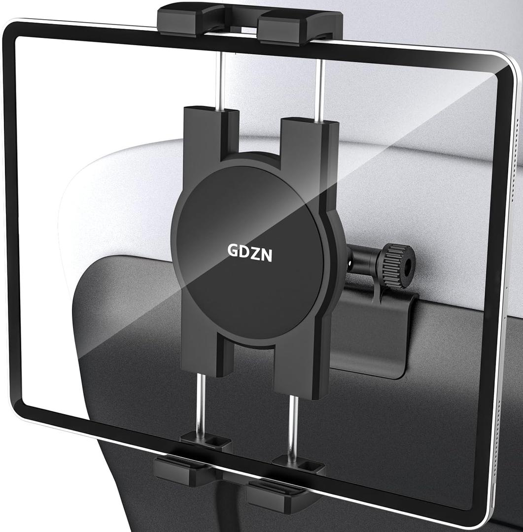 GDZN Tesla Back Seat Tablet Holder, 1-Second Install Seat-Back Wedge Mount for Model 3/Y, Metal Ball Head 360 Rotation iPad Holder for Kids Travel, Fits 4.7-13" iPad Pro/Air/Mini, Galaxy Tab, iPhone