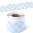 3 x BeYumi Winter Snowflake Border Trim - 65ft Winter Christmas Sage Blue Snowflake Plaid Scalloped Rolled Border Trim Checkered Bulletin Board Borders School Classroom Office Chalkboard Door Decoration