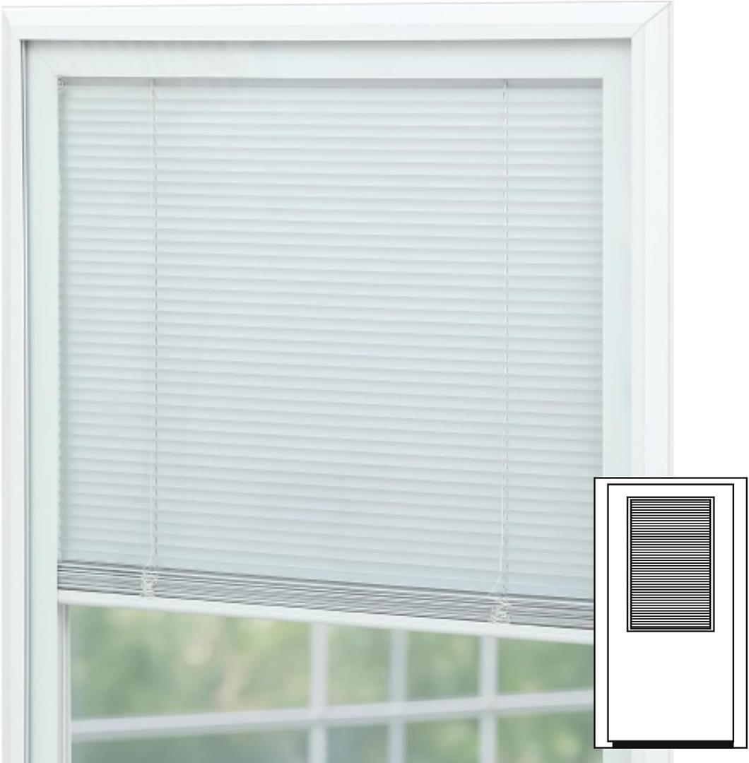 1 Pcs 24 x 38 Inches Entry Door Blinds for Raised Frame Window with Single Glass Panels Frame White Entry Door Blind Shade Window Glass Insert for Home Indoor Easy to Install Use Maintain