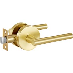 Lethato Gold Passage Door Handles, Closet Door Handles Gold,Brushed Gold Dummy Closet Handle, Door Handle Passage for Closet/Hallway(1 Pack)