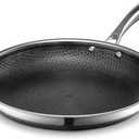 HexClad Hybrid Nonstick 12-Inch Frying Pan, Stay-Cool Handle, Dishwasher-Friendly, Oven-Safe Up to 900°F, Induction Ready, Compatible with All Cooktops