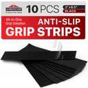 X-Protector Rubber Grip Tape Strips - 10 PCS Pack of Non-Abrasive Grip Stickers - 2"x8.5" Heavy-Duty Non Slip Adhesive Strips - Black Waterproof Rubberized Grip Tape for Handles!