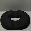 JEMA Orthopedic Donut Pillow for Tailbone Pain Relief - Memory Foam Coccyx Cushion for Sciatica, Pregnancy, Postpartum, Office Chair & Car Seat, Ergonomic Design with Removable Cover (Black) (Mesh Black)