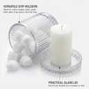 2 Pack Glass Qtip Holder Dispenser - Bathroom Organizers and Storage, Clear Apothecary Jars Set, Bathroom Essentials Accessories Decor, Vanity Makeup Storage Organizer (Clear)