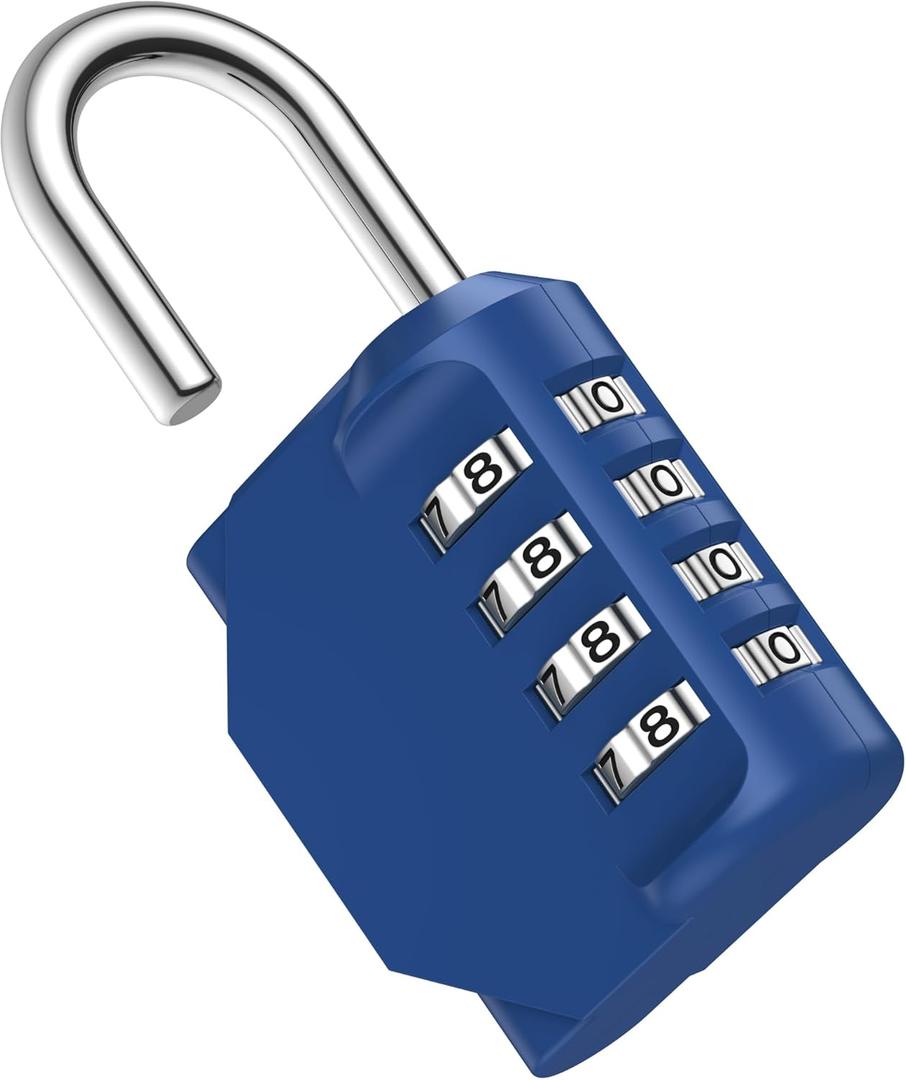 Puroma Combination Lock 4 Digit Waterproof Locker Locks Secure Outdoor Padlock for Gym Lockers, Toolboxes, Gates, Fences, Storage, Sports Locker, Cabinets (Blue)