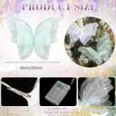 Yinkin 2 Pcs 20 Inch Large LED Butterfly Decorations Mariposas Grandes para Decoracion Giant Light up 3D Hanging Butterflies for Wedding Birthday Baby Shower Decor (Green,White)