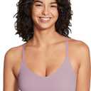 True & Co Womens Lace Racerback Adjustable Strap Bralette (Pink, S)