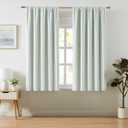 ZJDECOR 72 Inch Green White Striped Full Blackout Curtain Panels, 55"W x 72"L