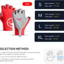 Half Finger Cycling Gloves - Breathable, Gel Padded & Shock-Absorbing Mountain/Dirt Bike Gloves for Men & Women (red)
