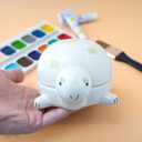 Turtle Design Ceramic Paint Palette with Water Bowl Brush Holder & Reusable Environmental Friendly Tray for Ceramic for Workspace Decor and Outdoor Sketching Gifts for Painting Lovers