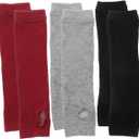 VALICLUD 3 Pairs Cotton Blend Fingerless Gloves Arm Warmers with Thumb Hole for Women Lightweight Stretchy Long Winter Mittens for Transitional Weather