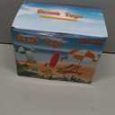 Beach Sand Toys for Kids, 29PCS Sandbox Toys with 2 Collapsible Bucket Sand, 2 Dump Truck, Dinosaur Molds, Castle Building Kit, Shovel Sieve,Flags,Mesh Bag Travel Beach Toys for Toddler 3-10