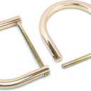 4 Pcs Heavy Duty D Rings Screw in Shackle 1-1/2 Inch Light Gold U Shape Replacement D Ring for Purse Keychain Dog Collar