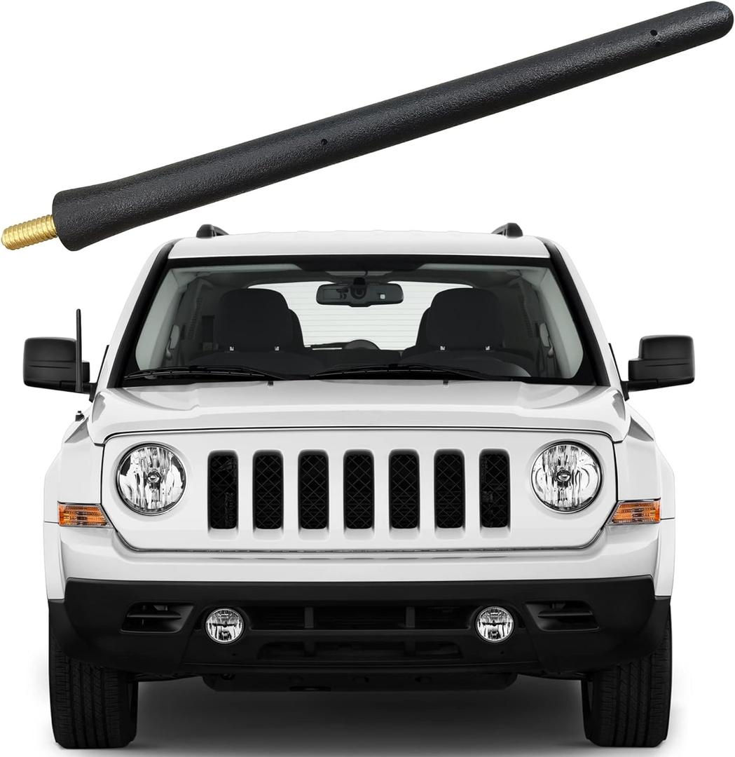 Short Antenna for Jeep Patriot (2007-2017), Jeep Patriot Antenna - 6 3/4 Inch Car Wash Proof, Internal Copper Coil Antenna Mast Replacement