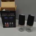 XinXu Gravity Electric Pepper and Salt Grinder Set, Adjustable Coarseness, with LED Light, One Hand Automatic Operation (Set/Black X) (2.5*2.5*7.9inch)