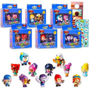 Brawl Stars Mini Figures 12 Pack - Bundle with 12 Video Game Cupcake Topper Figurines Plus Stickers, More | Brawl Stars Party Supplies Set for Boys, Girls, Kids