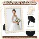 3 Pcs 5 x 7 Picture Frame with Pearls for Wedding Gifts, Wedding Frames for Horizontal and Vertical Decor Tabletop Display