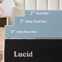 Lucid 4 Inch Memory Foam Mattress Topper, Twin XL Size Cooling Gel Bed Topper Preassure-Relieving Ultra Plush Feel Ventilated Breathable Design CertiPur Certified - Dorm Room Essentials