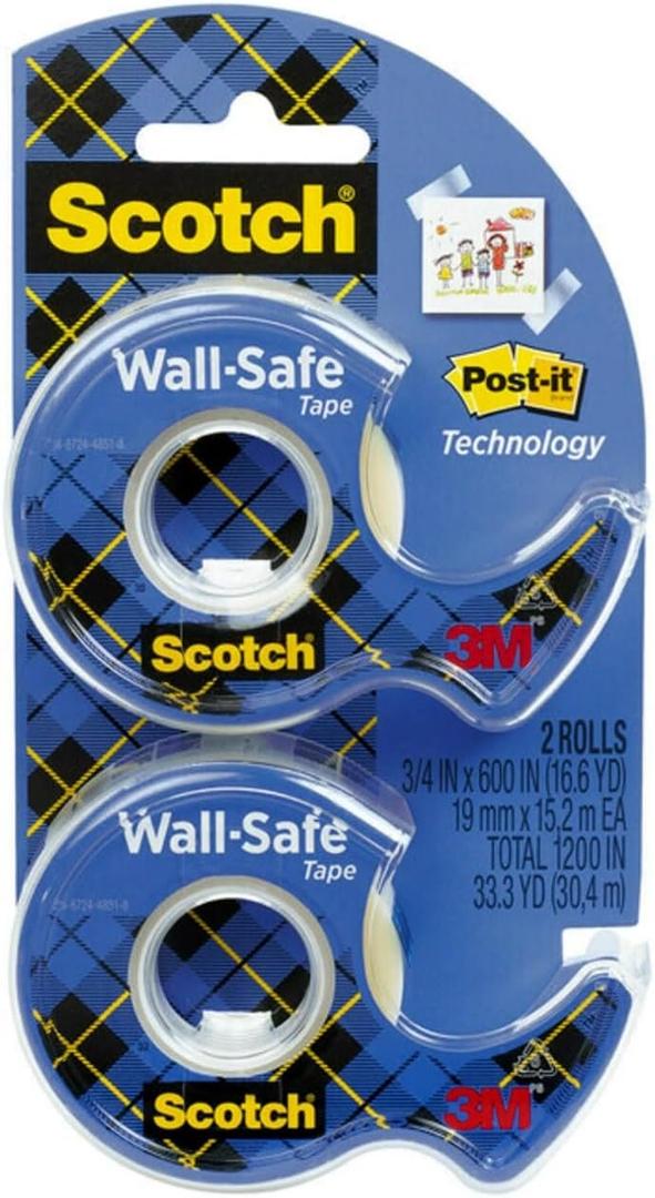 Scotch Cinta para pared, 3/4" x 650", transparente