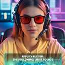 TIJN Sleep Glasses with Blue Green Light Blocking, Red Light Lens for Computer Gaming, Screen Fatigue & UV Protection