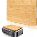 Compatible with Ninja Foodi SP101 SP201 SP301 Cutting Board, Heat Resistant Space Save Board for Ninja SP101/201/301 Dual Heat Air Fryer, Toaster Oven, Protect Cabinets, Bamboo