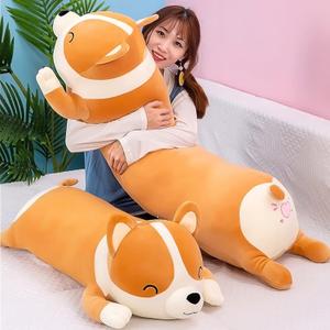 Shiba Inu Plush Pillow Stuffed Animal Dog Cute Corgi Akita Soft Plush Toy Comfort Cushion Gifts for Girls Boys (Sleeping, 60cm / 23.6 '') (Orange)