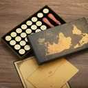 PATIKIL Alphabet Wax Seal Stamp Kit, 26 Letters A-Z Sealing Wax Stamp with 2pcs Wooden Handles, Gift Box Letter Initial Brass Head Vintage