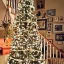 Ribbon Lights for Christmas Tree Decorations,32ft 100 LED Lights Silver Edge Wired Ribbon Fairy Lights for Xmas Tree Wedding Birthday Party Home Holiday Decor