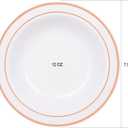 WDF 60pcs Disposable Plastic Bowls-12 oz Soup Bowls - Rose Gold Trim Salad Bowls - Premium Heavy Duty Plastic Plates for Wedding/Party/Birthday/Mother's Day